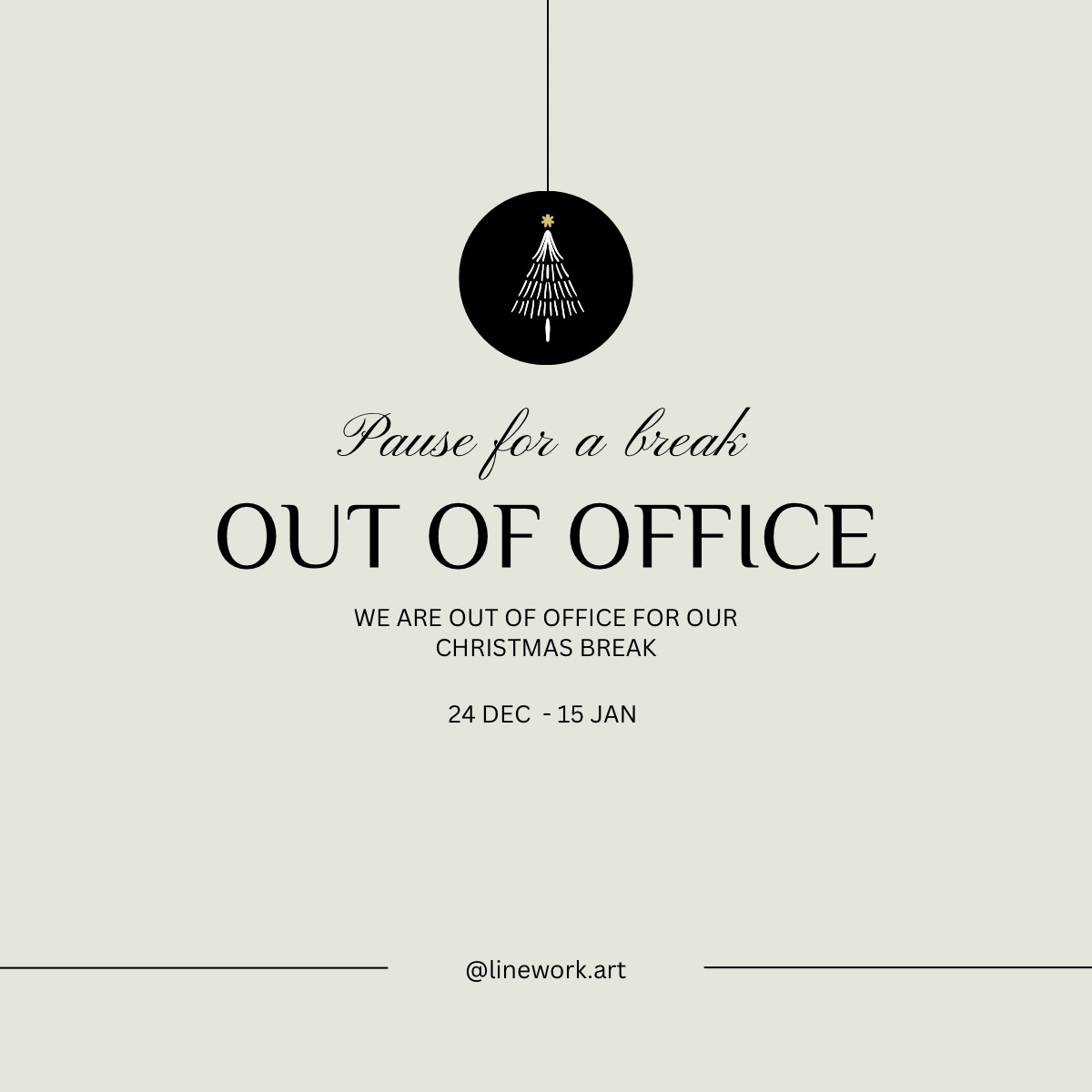 Lineworkart is taking a short winter pause ❄️
Orders continue as usual all pieces will be crafted after Jan 15.

Thank you for all the support this year.
Wishing everyone a beautiful, calm Christmas and a happy New Year ✨