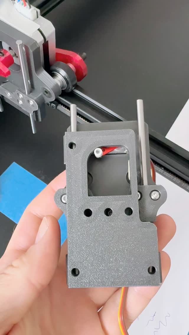 This is why I’m turning my upgrades into a kit. 🤖

Version “X+1” of my pen lift mechanism now includes a built-in rubber band tension system that helps keep the pen on the paper with adjustable pressure. Stronger band? Possible. Double band? Also possible.

Why does that matter?
Because better pressure means better contact. Better contact means cleaner drawing. And cleaner drawing means a machine you can actually trust.

These are the kinds of details that seem small until you use them.

I’m not building this kit just to sell parts.
I’m building it because I know how much time, testing, frustration, and redesign sits behind every “simple” solution.

This kit is about giving makers a smarter starting point.
More stability. More control. Less guesswork.

If you’ve ever wanted a pen plotter setup that feels more refined, more modular, and more ready to work this is exactly the direction I’m building.

Would you want a kit like this for your own machine?

#penplotter #diyplotter #3dprinting #makerkit